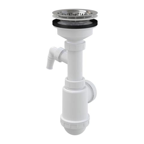 Sifón drezový A446P DN50/40 s nerezovou mriežkou DN115 a prípojkou miniatúra